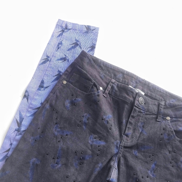 BUFFALO David Bitton skinny Jeans Pants Ombre Humming Bird Pattern Sz 26 - Picture 5 of 10